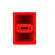 Knob: slider | Colour: red | 20x14x13mm | Mat: plastic | Pointer: white image 5