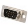 D-Sub | PIN: 15 | plug | male | for panel mounting | straight | soldering image 1