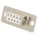 D-Sub | PIN: 9 | plug | female | for cable | soldering | white image 1