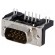 D-Sub | PIN: 9 | socket | male | angled 90° | THT | M3 | Type: PCB snap-in image 1
