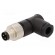 Connector: M8 | male | PIN: 3 | angled 90° | for cable | plug | 4A | IP67 image 1