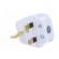 Connector: AC supply | plug | 2P+PE | 250VAC | 5A | white | PIN: 3 | angled фото 2