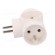 Connector: AC supply | splitter | 2P+PE | 250VAC | 16A | white paveikslėlis 3