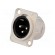 Socket | XLR | male | PIN: 3 | straight | soldering | silver | 16A | 27mm image 1