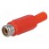 Plug | RCA | female | with strain relief | straight | soldering | red фото 1