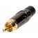 Plug | RCA | male | short | straight | soldering | black | gold-plated image 1