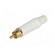 Plug | RCA | male | straight | soldering | white | gold-plated | for cable image 2