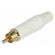 Plug | RCA | male | straight | soldering | white | gold-plated | for cable image 1