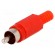 Plug | RCA | male | with strain relief | straight | soldering | red image 1