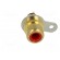 Socket | RCA | female | straight | soldering | gold-plated | Marker: red paveikslėlis 9