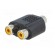 T adapter | RCA socket,RCA socket x2 | mono paveikslėlis 2