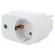 Plug socket strip: supply | Sockets: 1 | 230VAC | 16A | white paveikslėlis 1