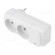 Plug socket strip: protective | Sockets: 2 | 230VAC | 10A | white paveikslėlis 1
