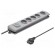 Plug socket strip: protective | Sockets: 5 | 230VAC | 10A | grey image 3