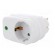 Plug socket strip: supply | Sockets: 1 | 230VAC | 16A | white paveikslėlis 2