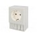 F-type socket | 250VAC | 16A | IP20 | for DIN rail mounting image 1