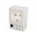 F-type socket | 250VAC | 6.3A | IP20 | for DIN rail mounting image 1