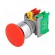 Switch: push-button | Stabl.pos: 1 | NC + NO | 3A/230VAC | 22mm | red paveikslėlis 1