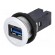 USB socket | 22mm | har-port | -25÷70°C | Ø22.3mm | IP20 | Colour: silver фото 1