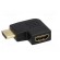 Adapter | HDMI socket,HDMI plug 90° | Colour: black фото 3