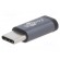 Adapter | OTG,USB 2.0 | USB B micro socket,USB C plug | grey фото 1