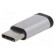 Adapter | OTG,USB 2.0 | USB B micro socket,USB C plug | silver фото 1