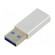 Adapter | OTG,USB 3.0 | USB A plug,USB C socket | 5Gbps | white | 3A image 1