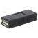 Adapter | USB 2.0 | USB A socket,both sides | gold-plated | black paveikslėlis 1