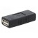 Adapter | USB 2.0 | USB A socket,both sides | gold-plated | black paveikslėlis 2