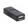 Adapter | USB 2.0 | USB A socket,both sides | gold-plated | black paveikslėlis 5