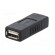 Adapter | USB 2.0 | USB A socket,both sides | gold-plated | black paveikslėlis 7
