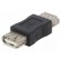 Adapter | USB 2.0 | USB A socket,both sides | nickel plated paveikslėlis 1