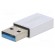 Adapter | USB 3.2 | USB A plug,USB C socket | Enclos.mat: aluminium фото 1