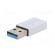 Adapter | USB 3.2 | USB A plug,USB C socket | Enclos.mat: aluminium фото 2