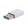 Adapter | USB 3.2 | USB A plug,USB C socket | Enclos.mat: aluminium image 2