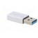 Adapter | USB 3.2 | USB A plug,USB C socket | Enclos.mat: aluminium фото 8