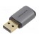 Adapter | USB A plug,USB C socket | gold-plated | grey image 1