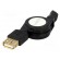Cable | OTG,USB 2.0 | USB A socket,USB B micro plug | 0.75m | black image 1