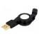 Cable | USB 2.0,retractable | USB A plug,USB B micro plug | 0.75m paveikslėlis 1