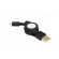 Cable | USB 2.0,retractable | USB A plug,USB B micro plug | 0.75m paveikslėlis 8
