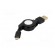 Cable | USB 2.0,retractable | USB A plug,USB B micro plug | 0.75m фото 6