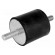 Vibration damper | M10 | Ø: 50mm | rubber | L: 50mm | Thread len: 28mm paveikslėlis 1