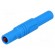 Plug | 4mm banana | 24A | 1kVDC | blue | insulated,with protection | 3mΩ image 1