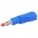 Plug | 4mm banana | 32A | blue | insulated,with 4mm axial socket image 1