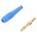 Plug | 4mm banana | 32A | blue | non-insulated | 2.5mm2 | gold-plated image 1