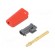 Plug | 4mm banana | 32A | red | non-insulated,with 4mm axial socket фото 1