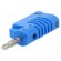 Plug | 4mm banana | 36A | 30VAC | 60VDC | blue | non-insulated | 57.2mm image 1