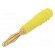 Plug | 2mm banana | 10A | 60V | yellow | Plating: gold-plated | 0.5mm2 image 1