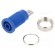 Socket | 4mm banana | 24A | blue | nickel plated | on panel,screw | 34mm image 1