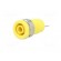 Socket | 4mm banana | 24A | yellow | nickel plated | screw,on panel image 2